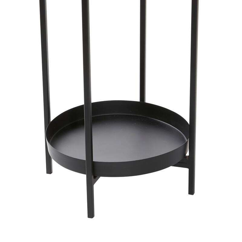 Black or Silver Modern Glam Contemporary Planter Stand (Set of 2) - S/2 24", 33"H