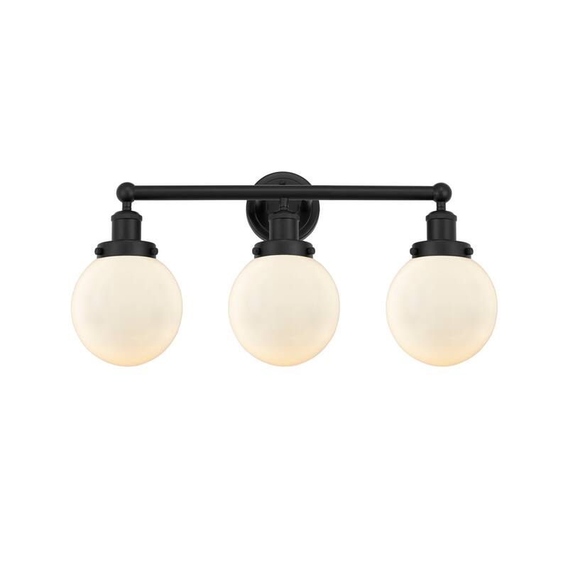 Innovations Lighting 616-3W-10-25 Beacon Vanity Beacon 3 Light 25" - Matte Black / Matte White