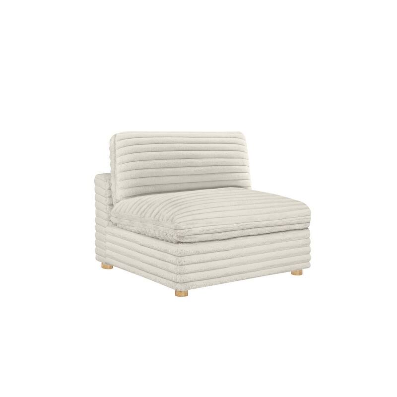 Best Quality Furniture 4-Piece Section Corduroy Modular - Beige Armless Chair