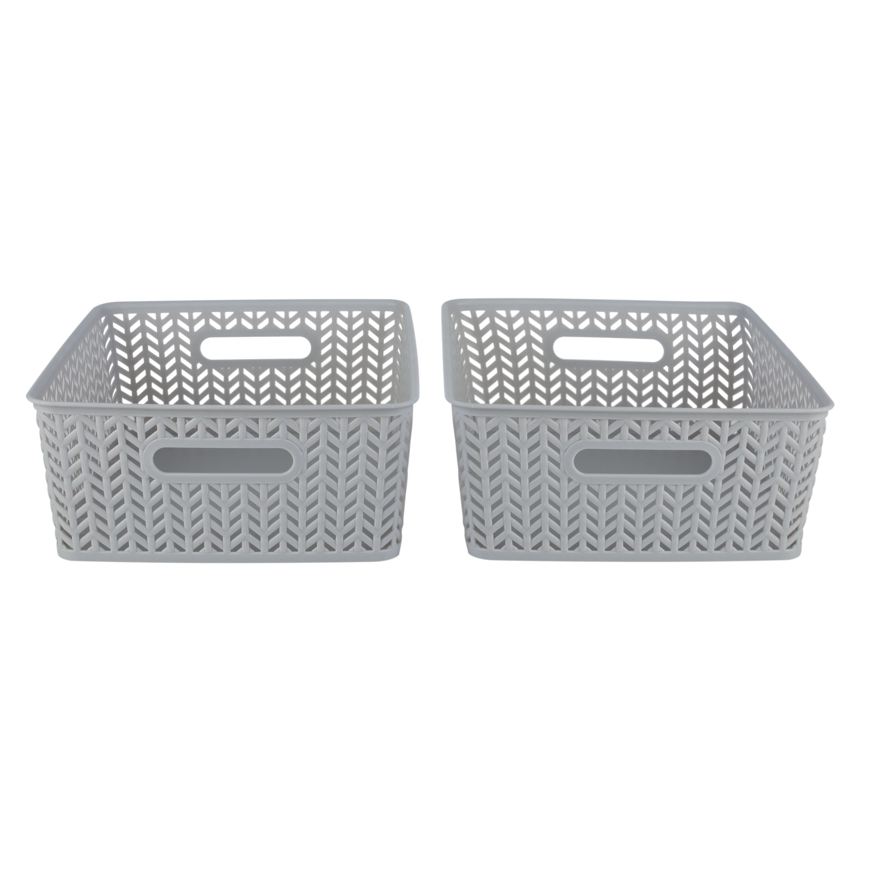 Simplify 2 Pack Medium Herringbone Storage Basket-image