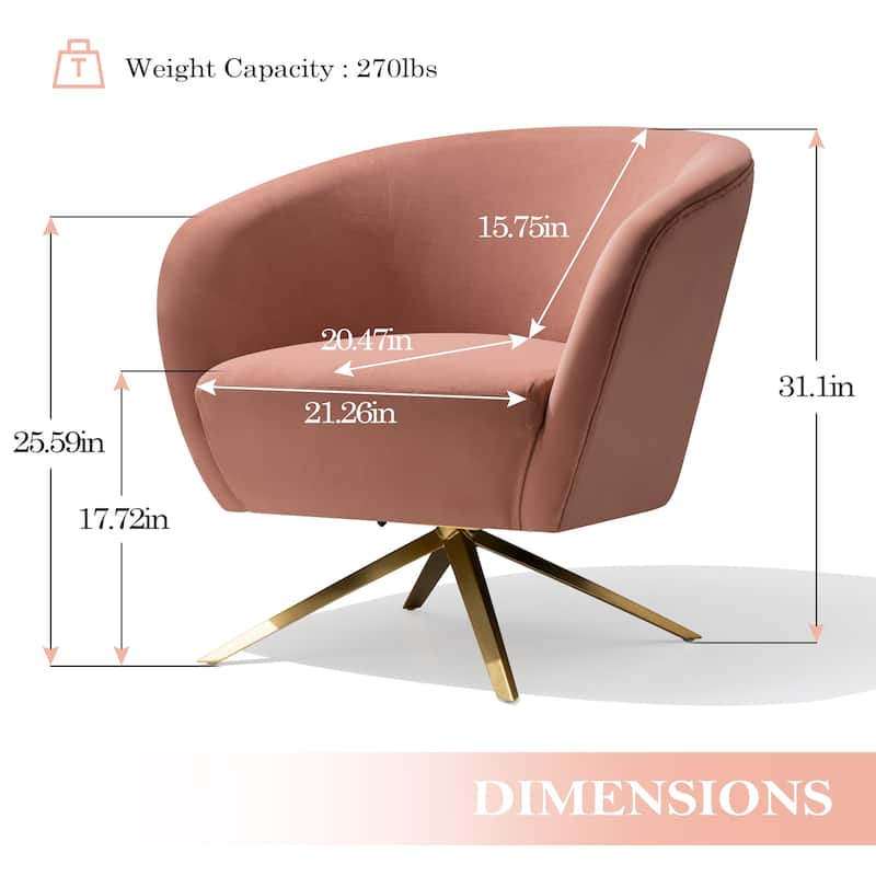 Modern Upholstered 360-degree Swivel Accent Chair Faux Leather Sofa Chair