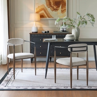 Modern Industrial Elmore Upholstered Dining Chairs (Set of 2) with Iron Frame by Christopher Knight Home