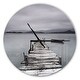 preview thumbnail 8 of 8, Designart 'Pier and Boats at Seashore' Oversized Coastal Wall CLock