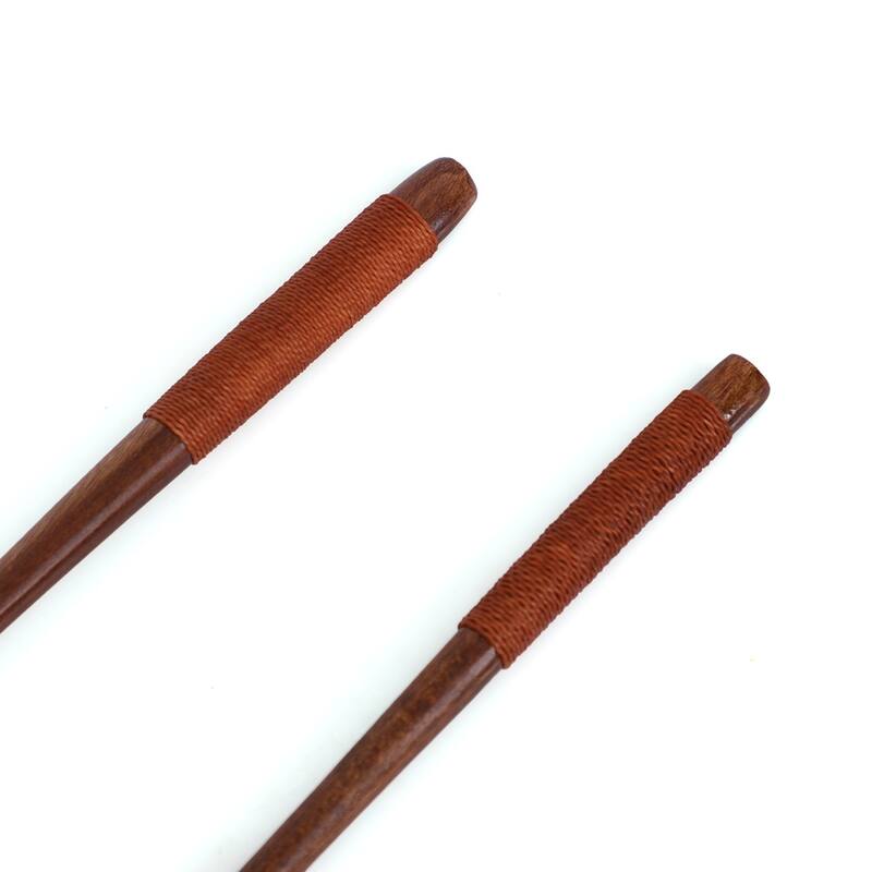 Kitchenware Cutlery Wooden Japanese Style Non-slip Handle Spoon Fork Set 2 in 1 - Brown,Beige