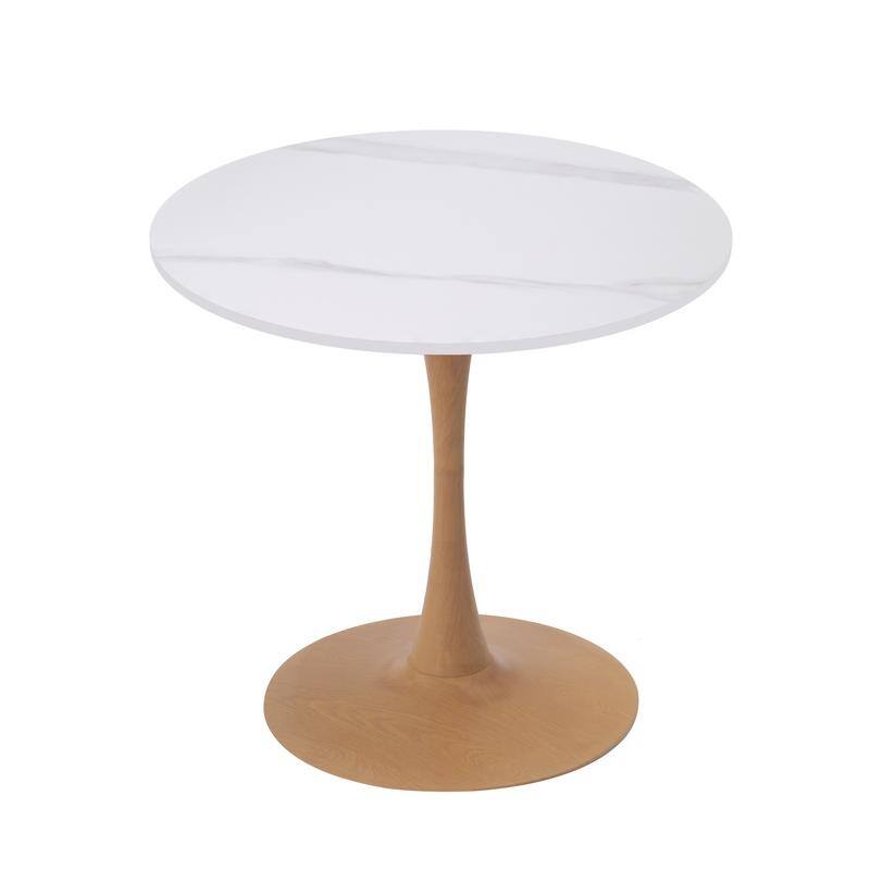 Bristol Modern 31" Round Sintered Stone Dining Table with Pedestal Base - Minimalist Scratch-Resistant Kitchen Table