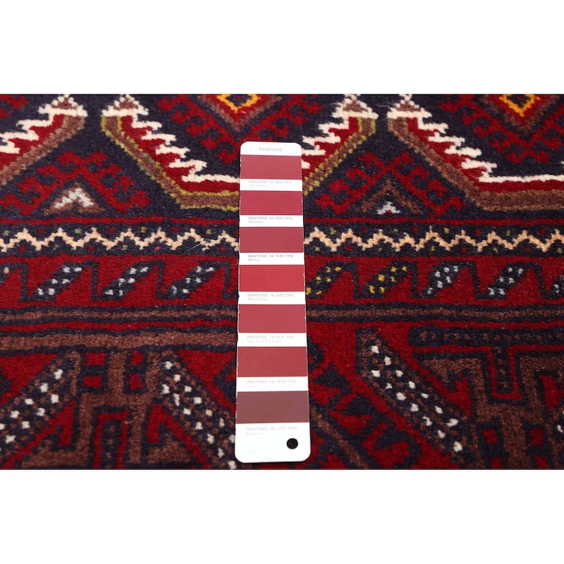 ECARPETGALLERY Hand-knotted Teimani Red Wool Rug - 3'1 x 5'11