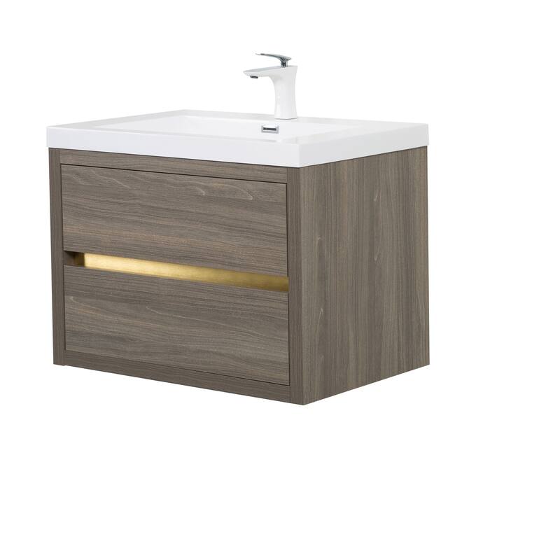 30" Wall Mounted Bathroom Vanity with Sink and Soft Close Drawers