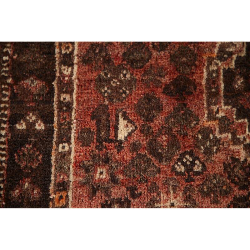 Tribal Shiraz Persian Vintage Area Rug Hand-knotted Wool Carpet - 3'9"x 5'0"