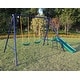 preview thumbnail 3 of 5, A-Frame Metal Swing Set w/ Slide (Blue, Green, Orange) - Blue
