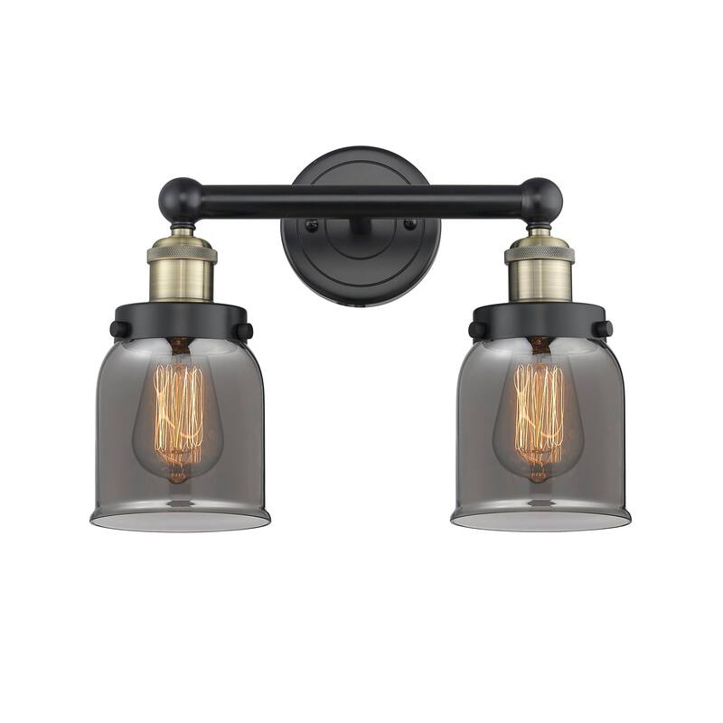 Innovations Lighting 616-2W-10-16 Bell Vanity Bell 2 Light 16" Wide - Black Antique Brass / Plated Smoke