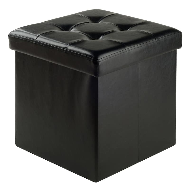 Ashford Square Storage Ottoman - Black