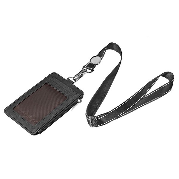 ID Badge Holder with Lanyard and Buckle, 5 Card Slots Zipper