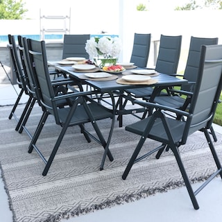 PURPLE LEAF Outdoor Patio Dining Set Folding Chairs And Table