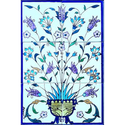 12x18 Arabesque Design Backsplash 6pc Mosaic Tile Wall Mural