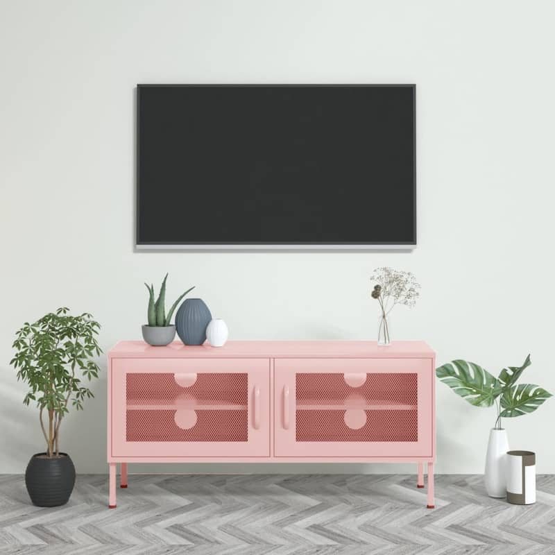 vidaXL TV Stand TV Unit Sideboard Home TV Console Media Unit Cupboard Steel - 41.3" x 13.8" x 19.7"