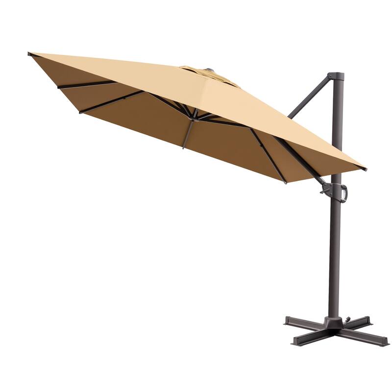 10x12.5 FT Outdoor Patio Cantilever Umbrella 360 Degree Rotation