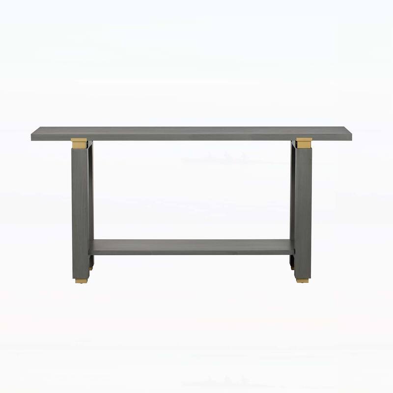 Minimalist Console Table with Metal Accents and Practical Built