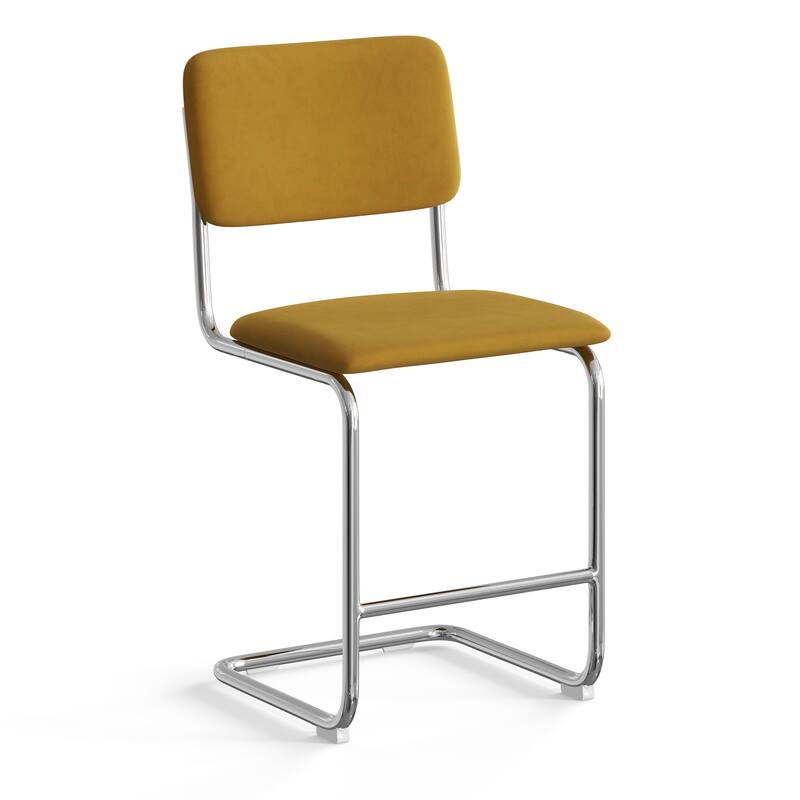Hayward Velvet Counter Height Stool (Set of 2) - Chrome Frame / Gold Velvet