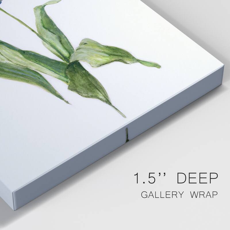 Blue Lively Botanical II Premium Gallery Wrapped Canvas - Ready to Hang