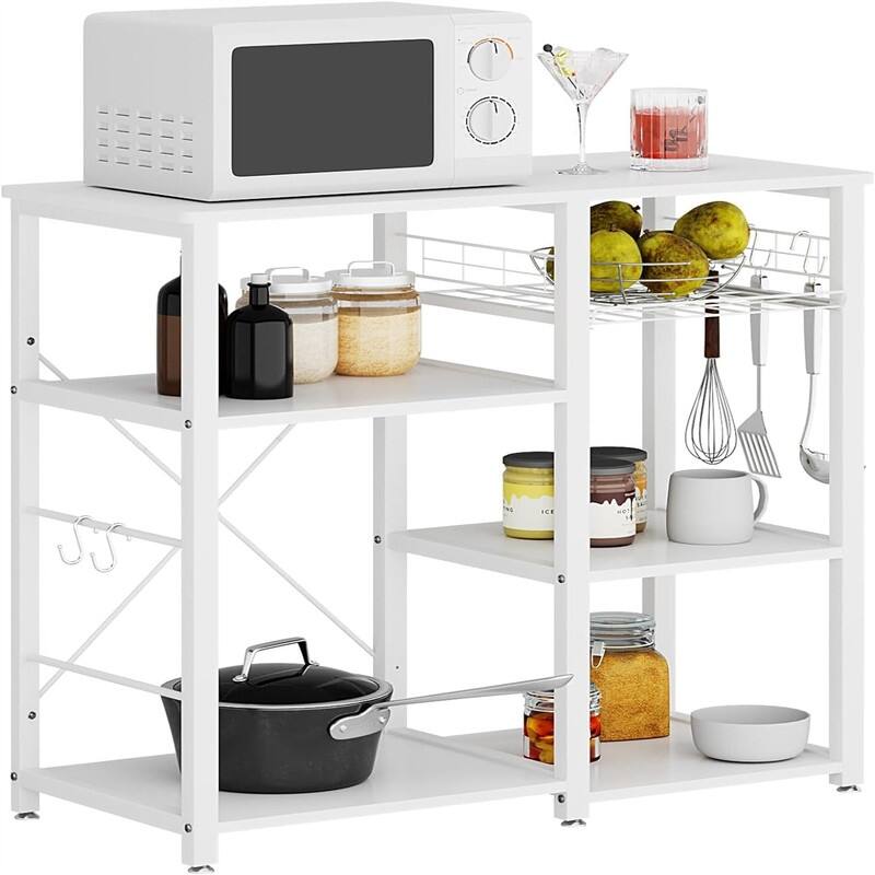 3-Tier Kitchen Baker's Rack Storage Cart Workstation Shelf - 15.7"D x 35.4"W x 32.7"H