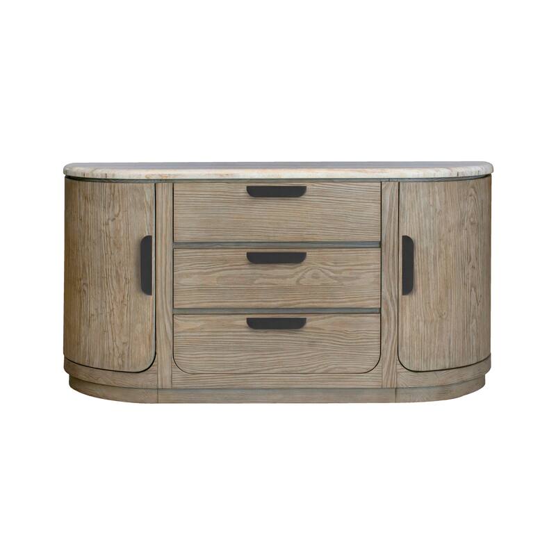 Magnussen Home Braelyn Dorian Grey Stone Top Buffet - 70''W x 18''D x 36''H
