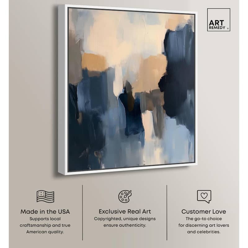 Navy Beige I Canvas by Art Remedy