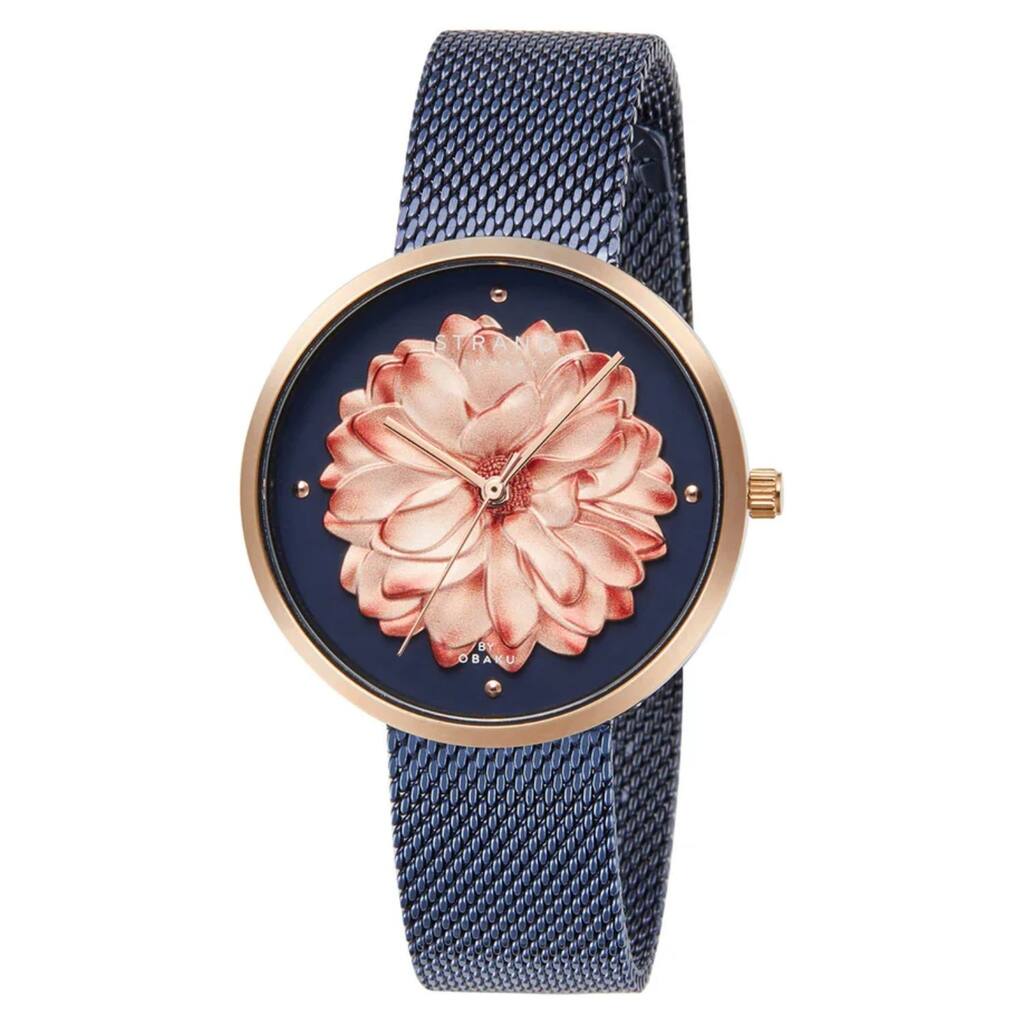 Obaku Women's Blossom Blue Dial Watch - S700LHVLML-DF - One Size