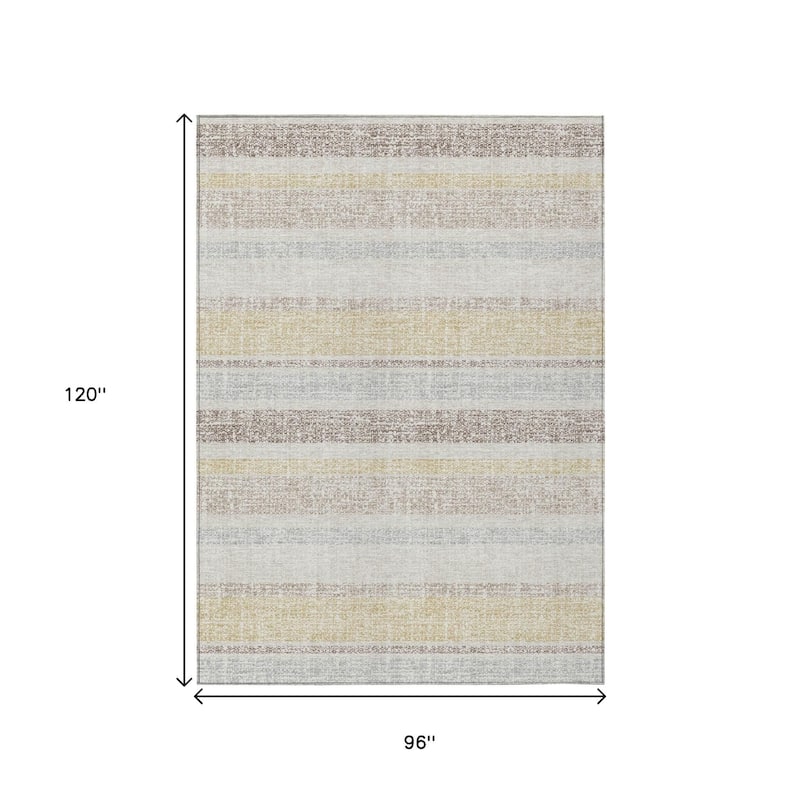 HomeRoots Striped Transitional Rectangle Outdoor Rug