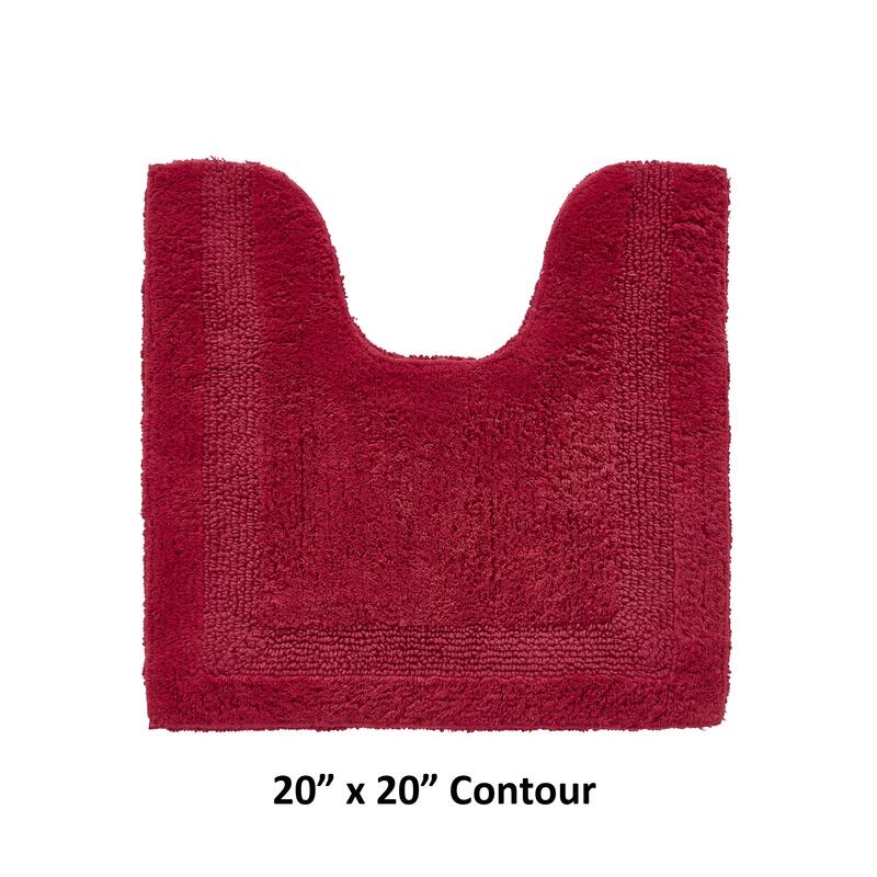 Better Trends Bath Rugs 100% Cotton Reversible Highly Water Absorbent Bathroom Rug for Shower, Sink, Bath Mats - Lux Collection
