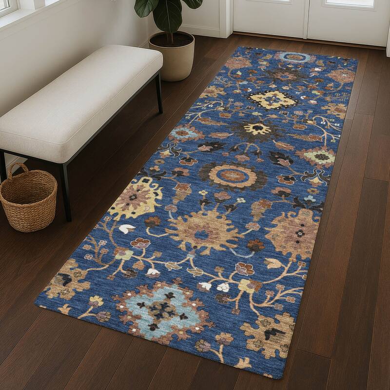 Machine Washable Indoor/ Outdoor Traditional Marci Chantille Rug