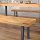 preview thumbnail 4 of 11, Indoor/Outdoor Solid Acacia Wood Slat Top Bench with Wood Legs