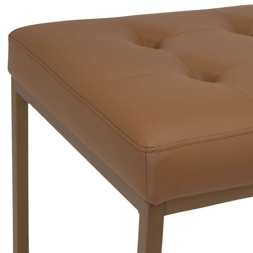Camber 60'' Bench, Tufted Bonded Leather Bench