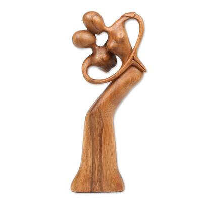 Novica Handmade One Heart And Love Wood Sculpture