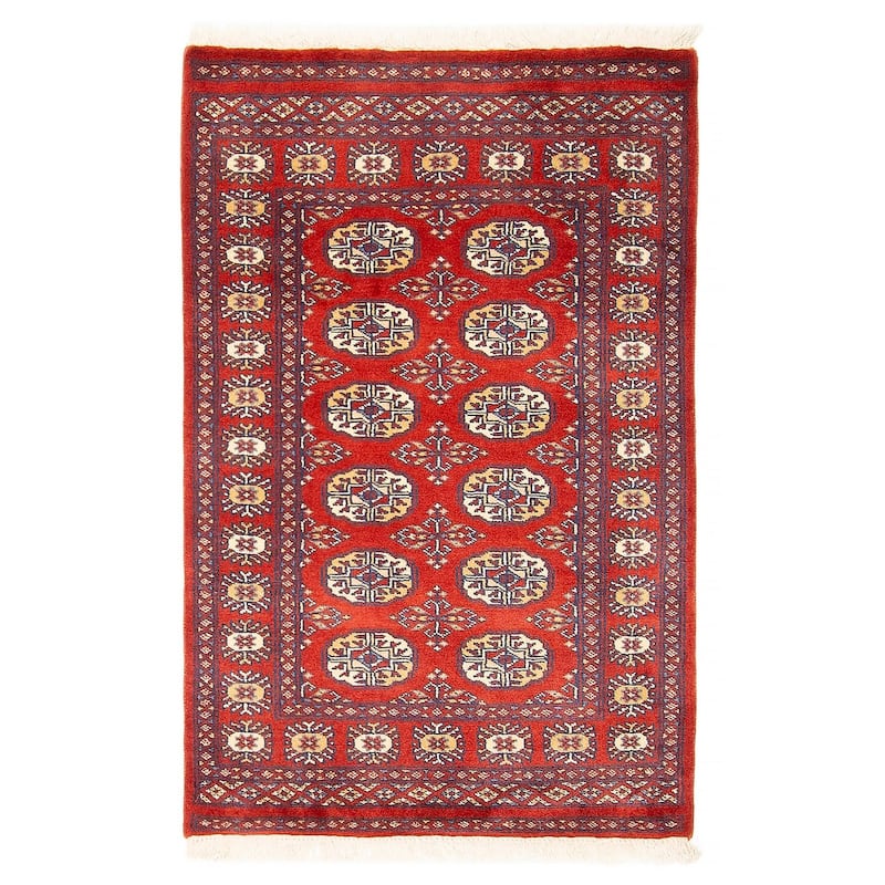 ECARPETGALLERY Hand-knotted Finest Peshawar Bokhara Red Wool Rug - 2'8 x 4'1 - Red - 2'8 x 4'1