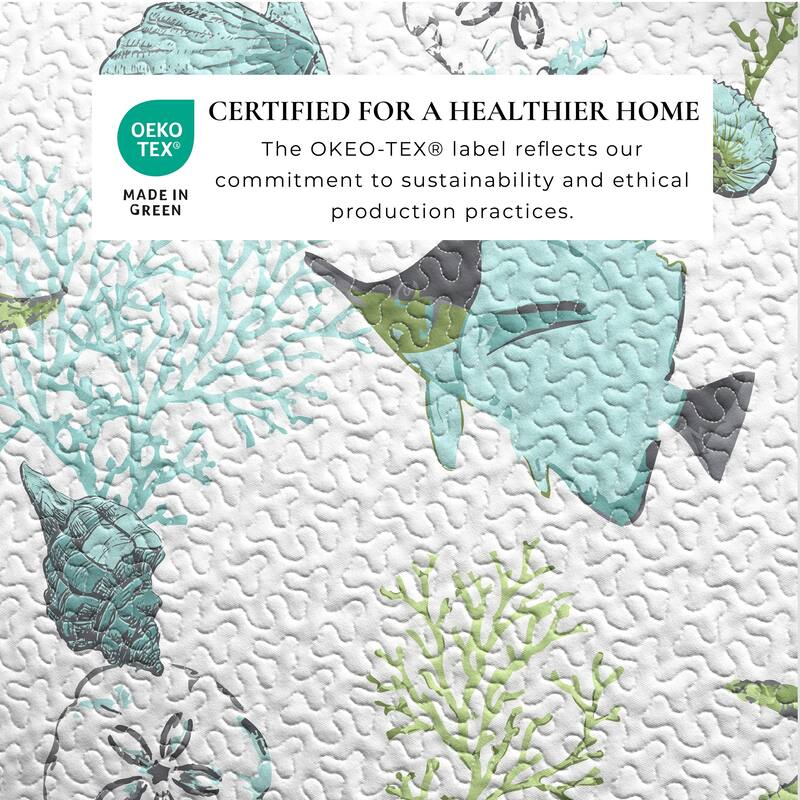 Linery & Co. Coastal Microfiber Quilt Set With Shams.