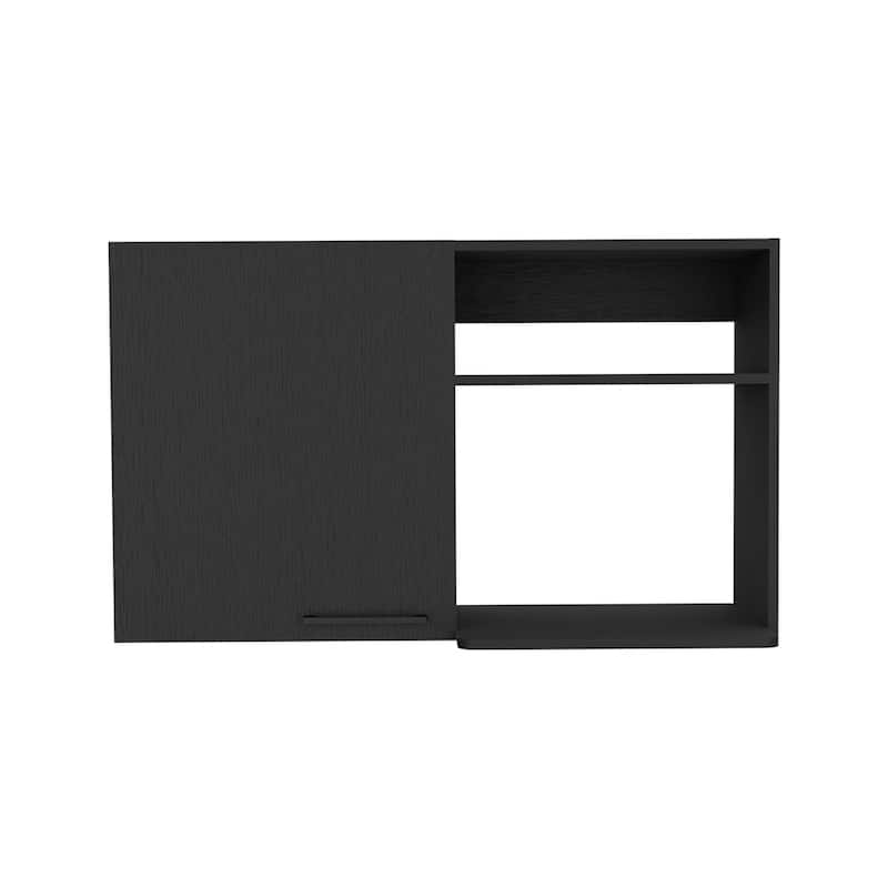 Kitchen Wall Cabinet, Two Shelves - Black