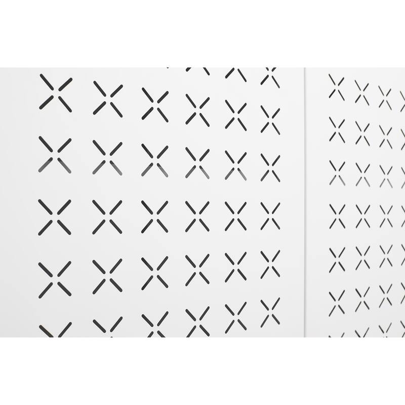 Anmytek Grid Double Door Shoe Cabinet with Adjustable Shelves & Hollow Shoe Storage, 15cm Moisture-Proof High Foot Design