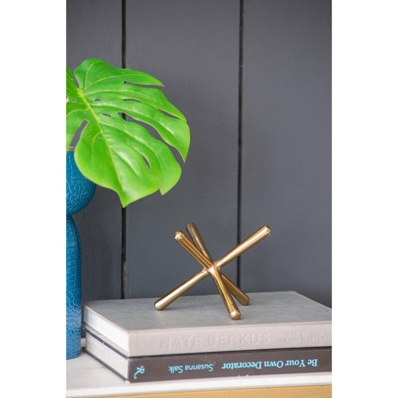 Abstract Jack Decorations - 11.5" - Gold - Set of 3