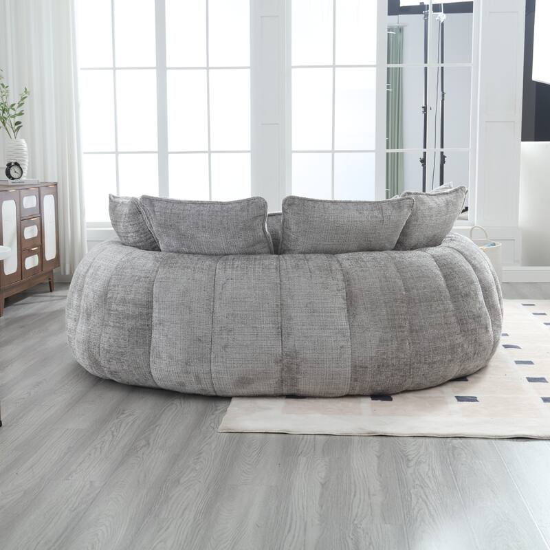 Comfortable Oversized Double Loaf High Back Round Sofa Bed with Armrests