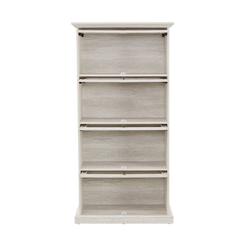 GDF Studio - Modern Cabinet Storage Curio Cabinet with Flip-Up Doors