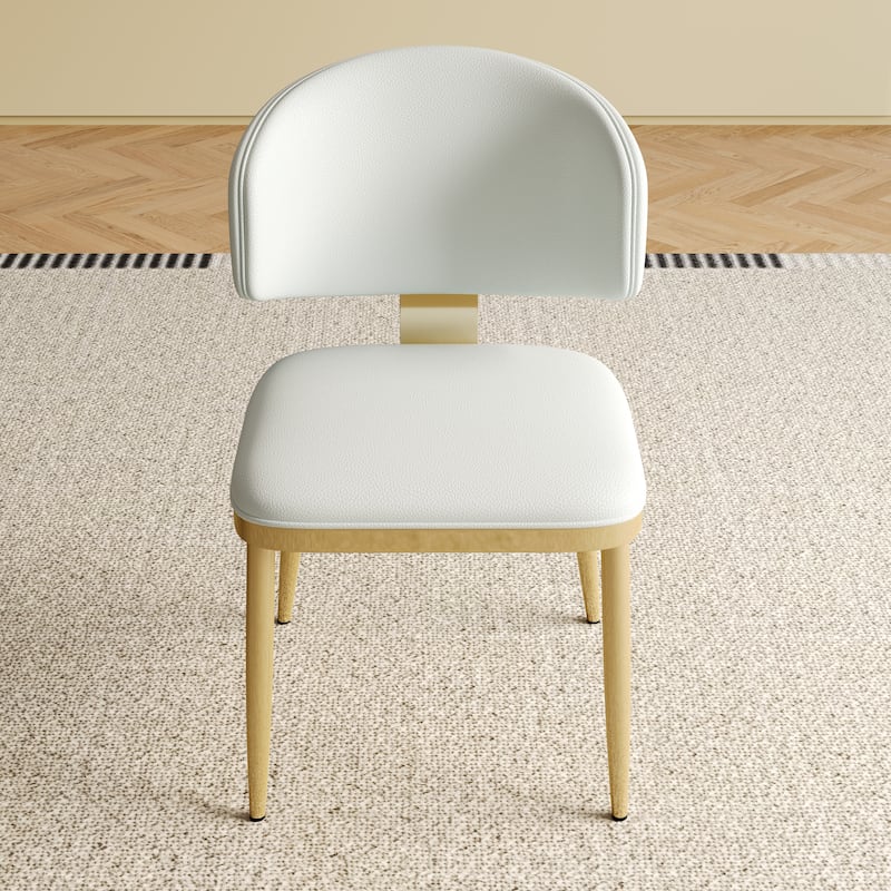 Dining Chairs Set of 2, Modern Design Home Chairs, PU Leather Metal Dining Chairs for Kitchen Dining Room