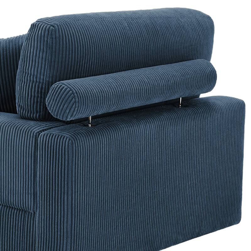 Upholstered Oversized Modular Sectional Sofa Set Corduroy Sleeper Sofa With Chaise
