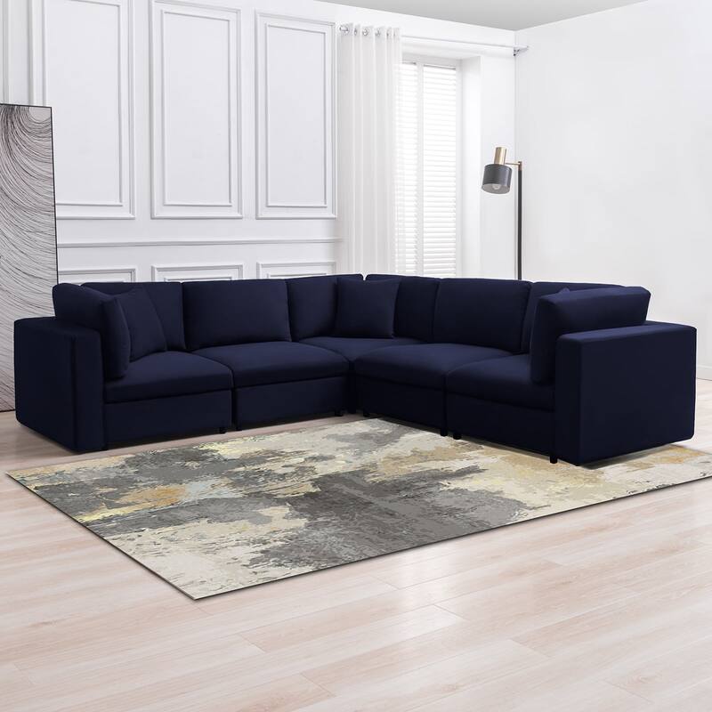 Mixoy Modern Convertible Sectional Sofa,L/U Shaped Corner Sleeper Sofa Couch,Modular Sectional Couches