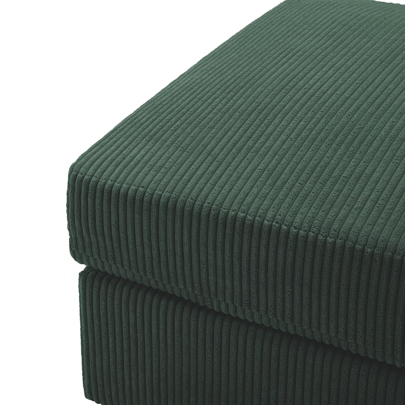 Modern Oversized striped Corduroy Ottoman