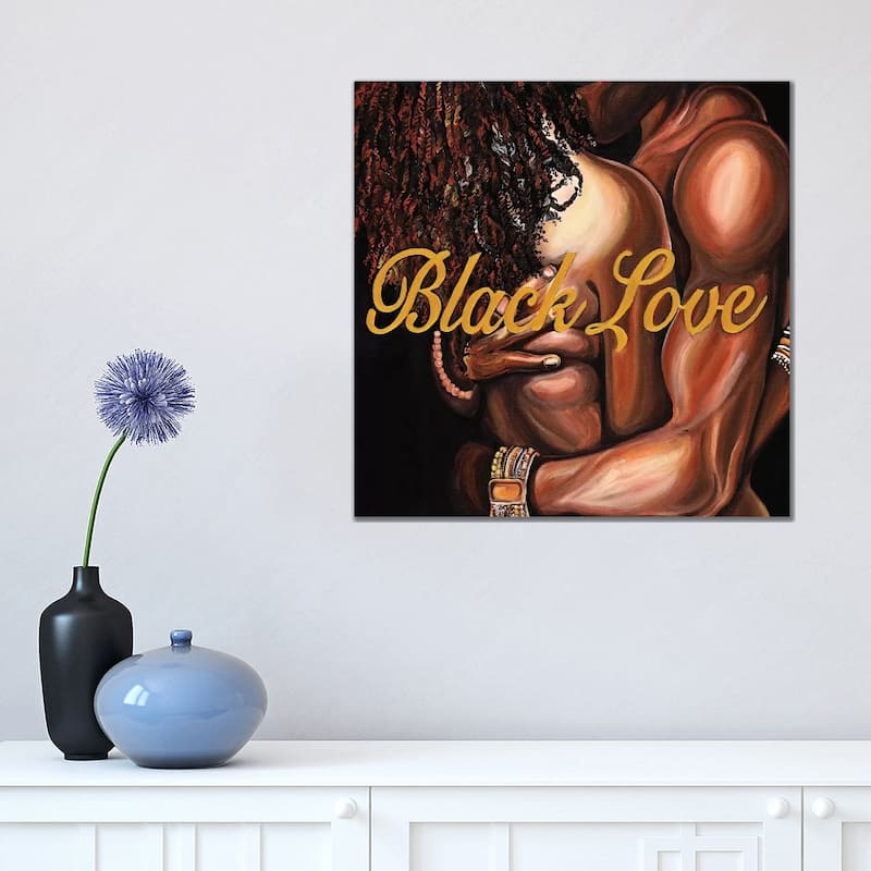 iCanvas "Black Love" by Poetically Illustrated Canvas Print - 18x18x1.5