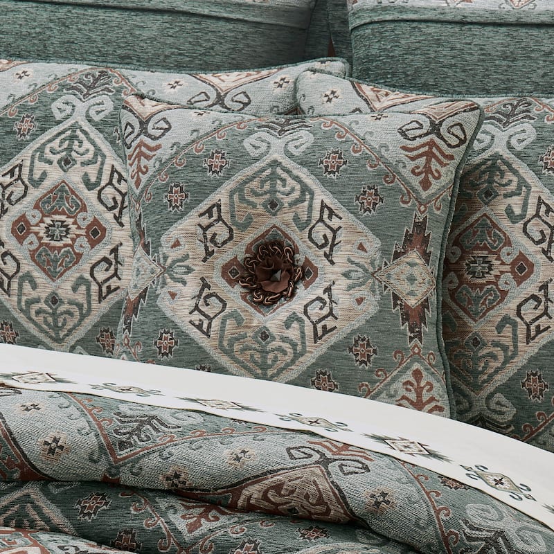 Telluride 18" Square Decorative Throw Pillow - Polyester - Accent - Turquoise