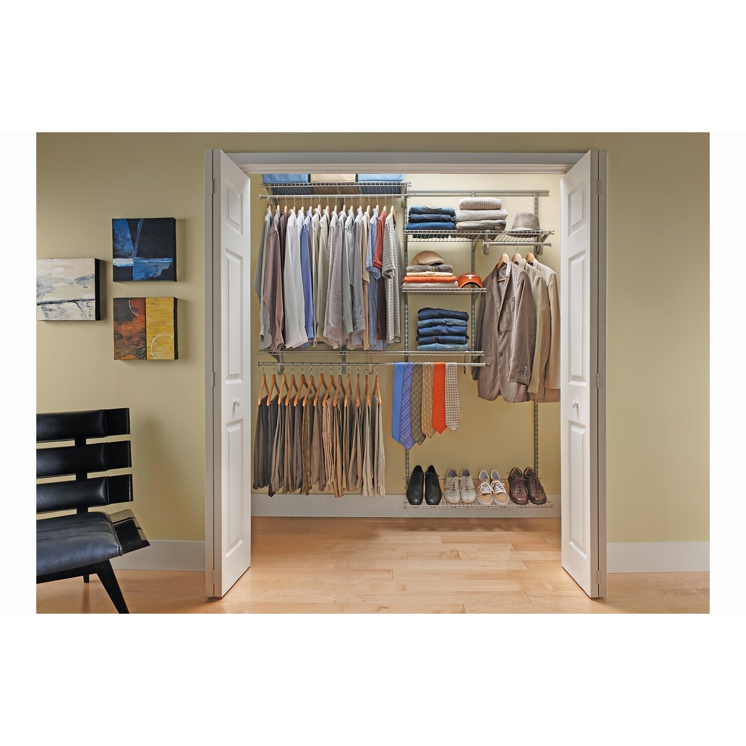 60 W - 96 W Wire Closet Organizer Kit with Shoe Shelf