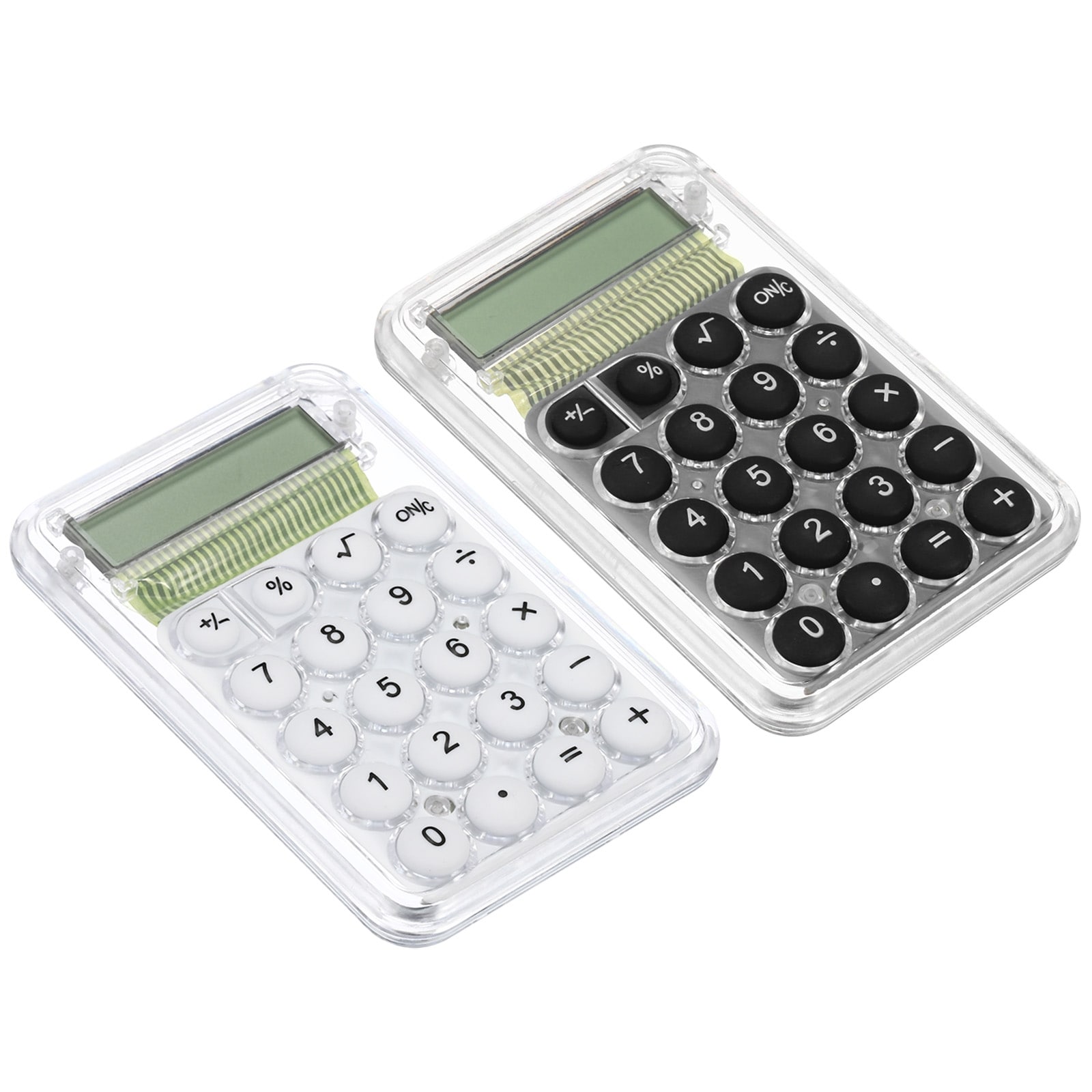 Desk Basic Cute Calculator 2pcs Battery Powered with 8 Digit Style 1, Black