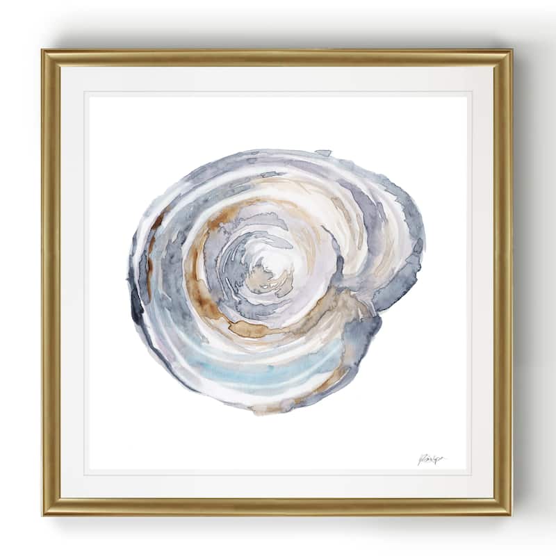 Watercolor Tree Ring III -Black Framed Print
