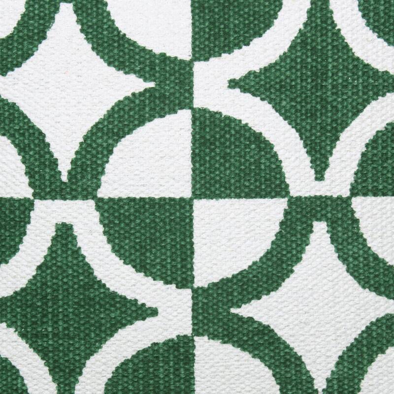 Handwoven Diamond Bordered Square Throw Pillow Cover - 20" - Green and White